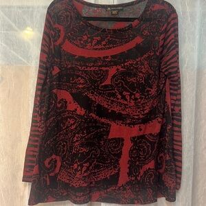 3/$20 Love & Legend Long Sleeve Black an Neck sheer shirt xl